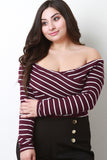 Striped Crisscross Bardot Top