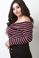 Striped Crisscross Bardot Top