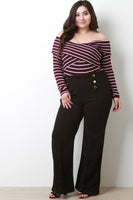 Striped Crisscross Bardot Top