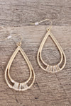Wire-Wrapped Teardrop Drop Earrings