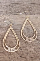 Wire-Wrapped Teardrop Drop Earrings