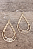 Wire-Wrapped Teardrop Drop Earrings