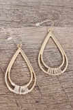 Wire-Wrapped Teardrop Drop Earrings
