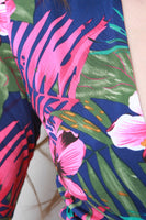 Tropical Plunging V-Neck Jumpsuit